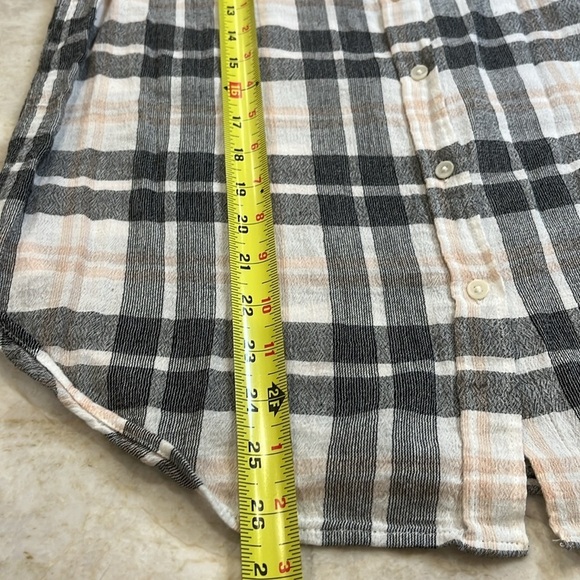 Lucky Brand Plaid Gauze Shirt‎ | Black & Cream | Size Small - Picture 9 of 13